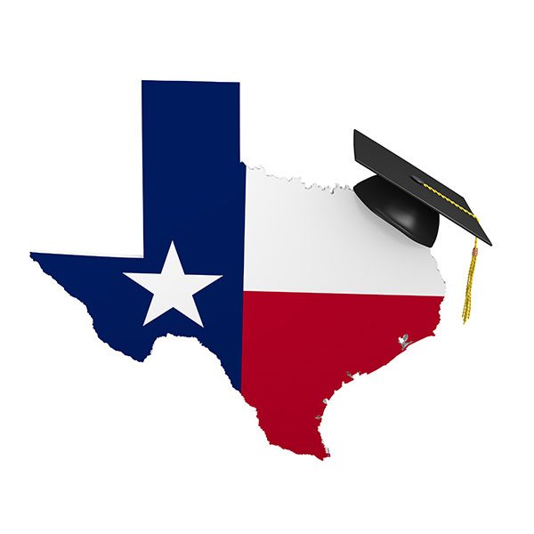 Texas State Flag with Mortarboard